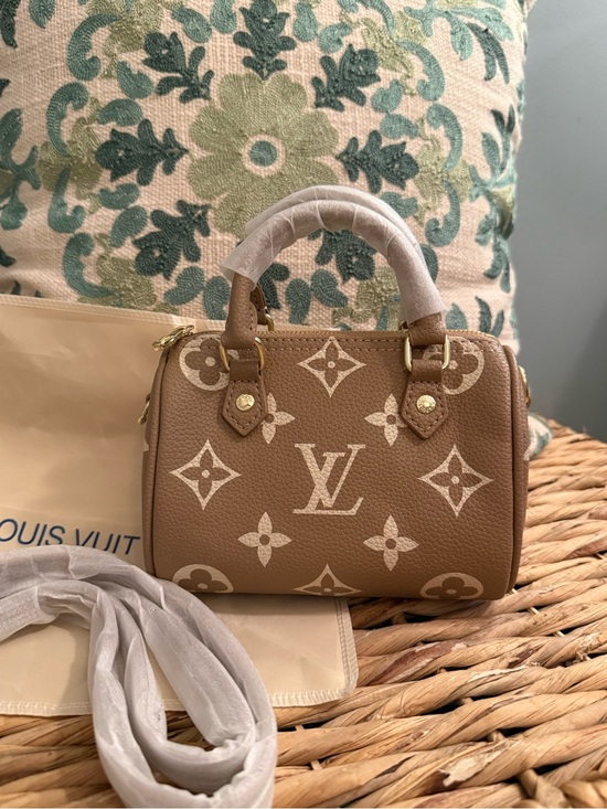 Unlisted Handbags - L V Tan & White Nano Speedy Crossbody